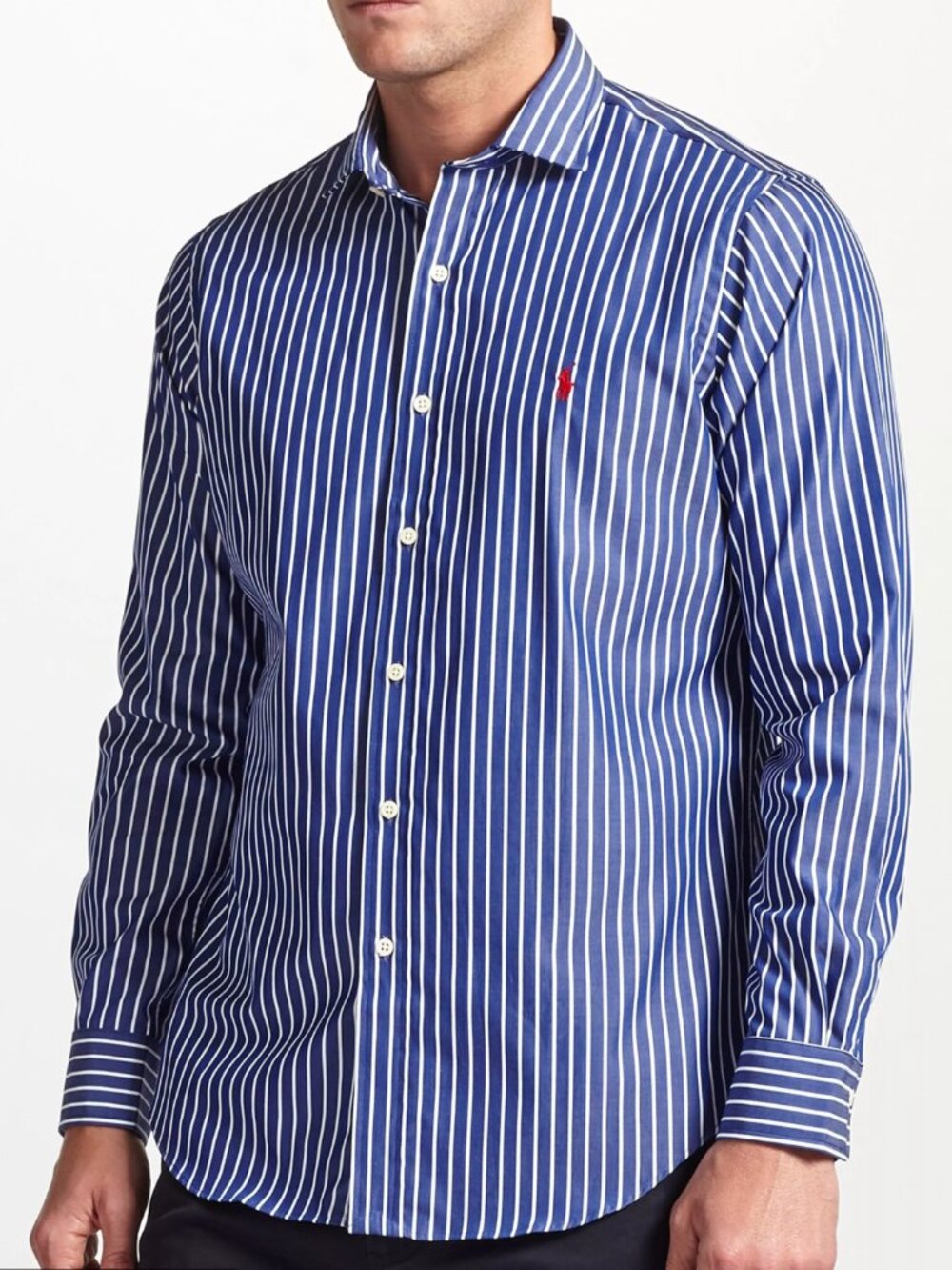 POLO RALPH LAUREN | Men's | Gold Label Poplin Striped Cotton Shirt | Size XXL